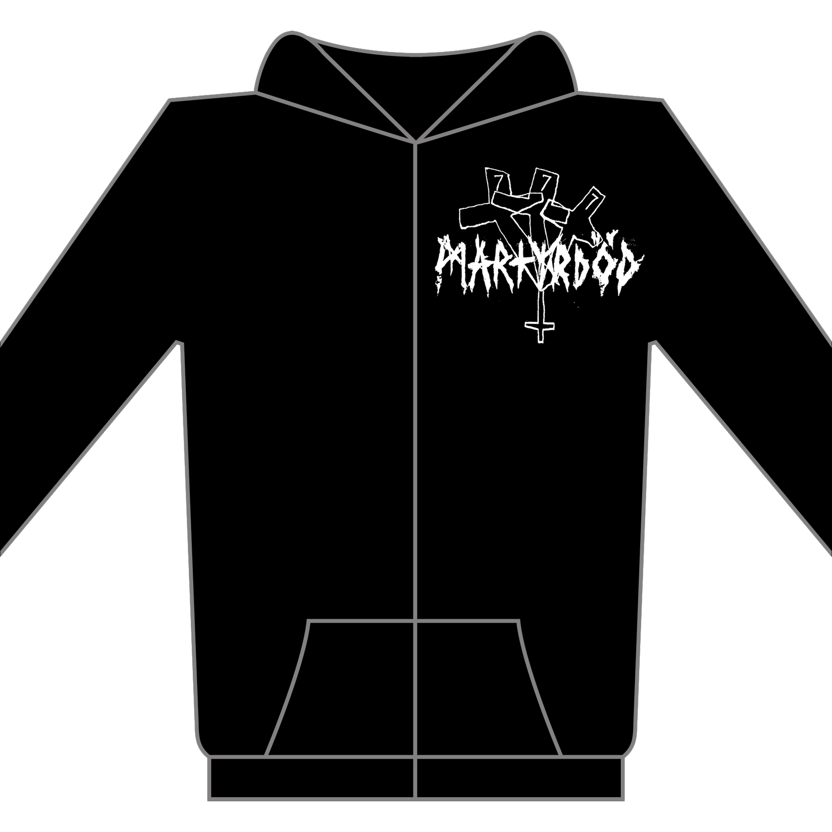 MARTYRDÖD - Hand - mikina se zipem - Obrázek 2