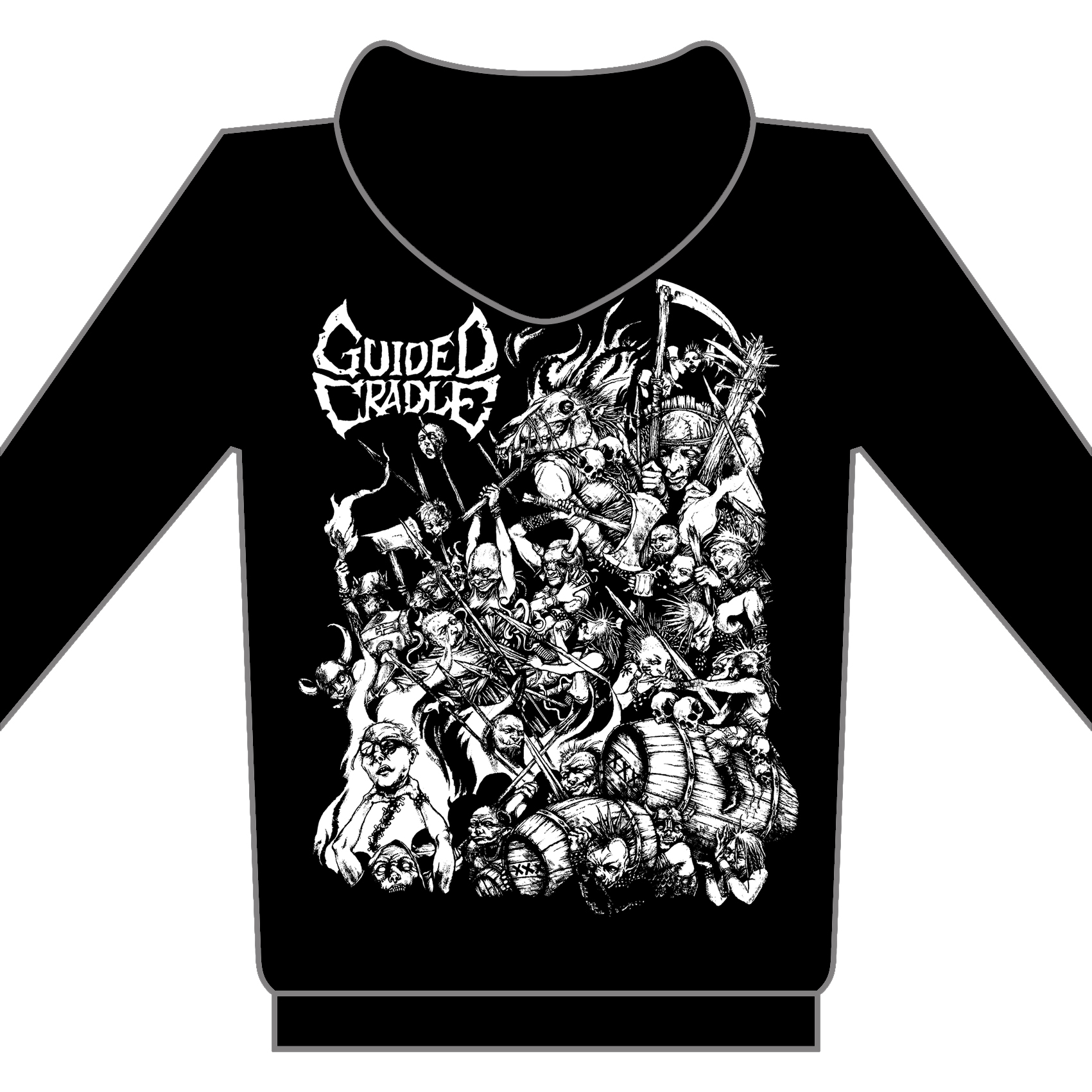 GUIDED CRADLE - You Won't Survive - mikina se zipem