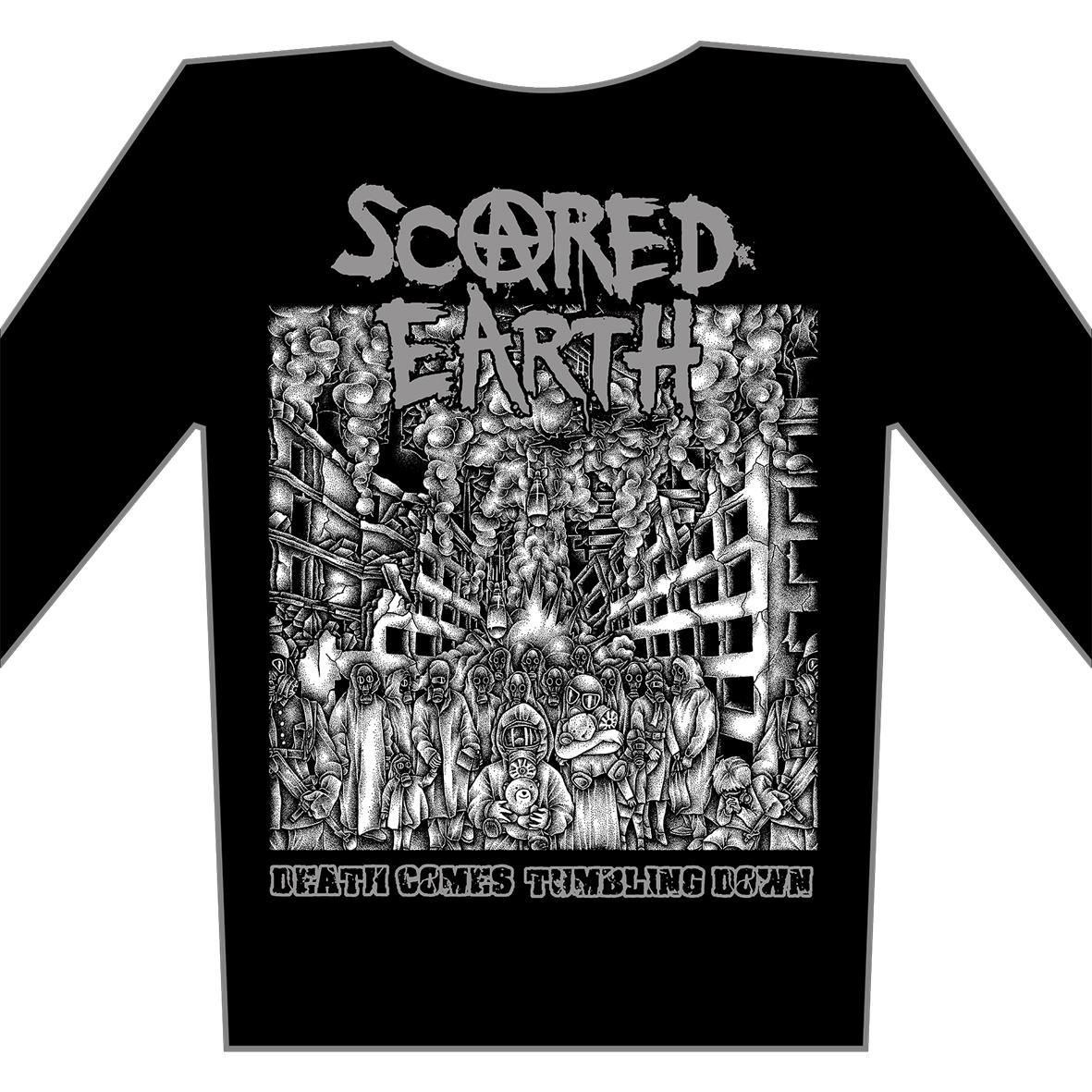SCARED EARTH - Death Coming Tumbling Down - longsleeve t-shirt