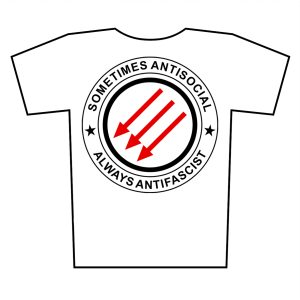 SOMETIMES ANTISOCIAL ALWAYS ANTIFASCIST  - ladies t-shirt
