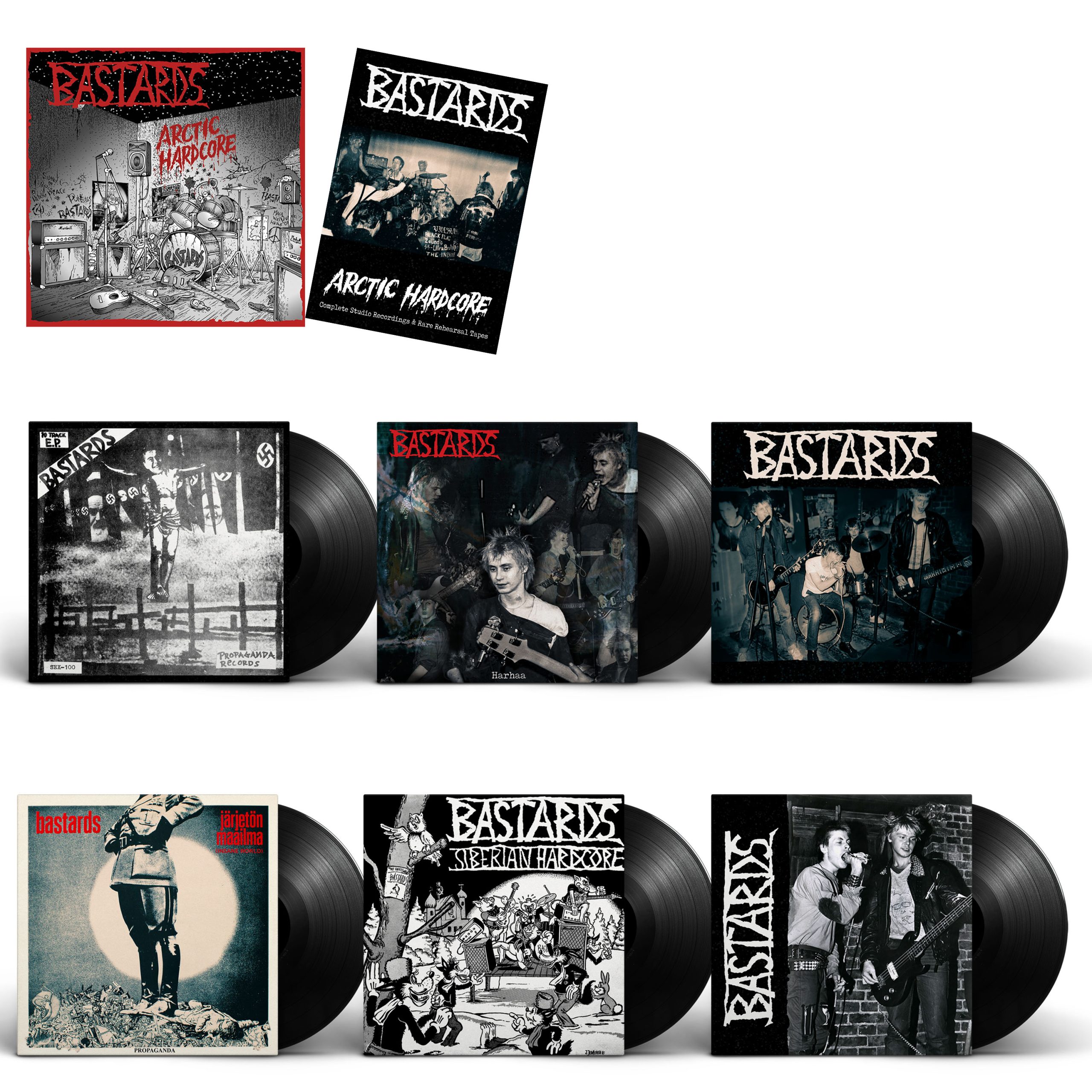 BASTARDS - Arctic Hardcore – Complete Studio Recordings & Rare Rehearsal Tapes BOXSET 6LP